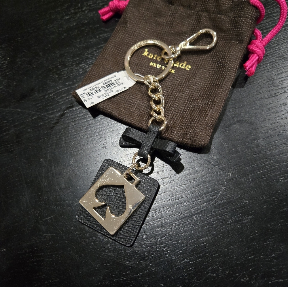 ** SOLD ** Kate Spade Gold and Black Spade Keychain
